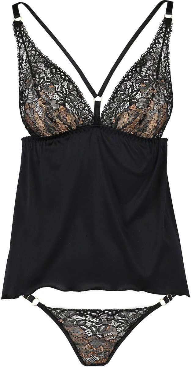 Chemise Divine & thong black XXL/XXXL — afbeelding 1