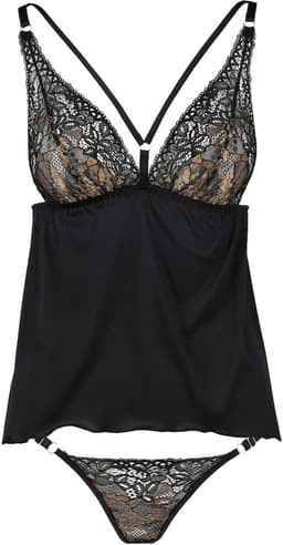 Chemise Divine & thong black XXL/XXXL — thumbnail 1