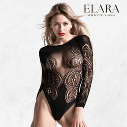 Elara Marvella – Erotische Net Body Dames | Sexy Bodystocking met Kant Details | Sexy Lingerie | One Size (S–L) – Zwart — thumbnail 5