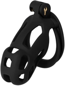 Hidden Desire - Kuisheidskooi - Penis Cage - P-Cage - Kunststof Kuisheidskooi - Chastity - Penis Kooi Zwart - Kuisheidkooi met 4 Ringmaten - Penis Prison Cock Cage - Verkrijgbaar in 4 Lengtes - Male Chastity Cages - Maat M - 10 cm - Zwart — thumbnail 1