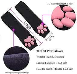 Kawaii Poot Kostuum Set - 3D Vingerloze Kat Klauw Handschoenen en Sokken voor Dames — thumbnail 4