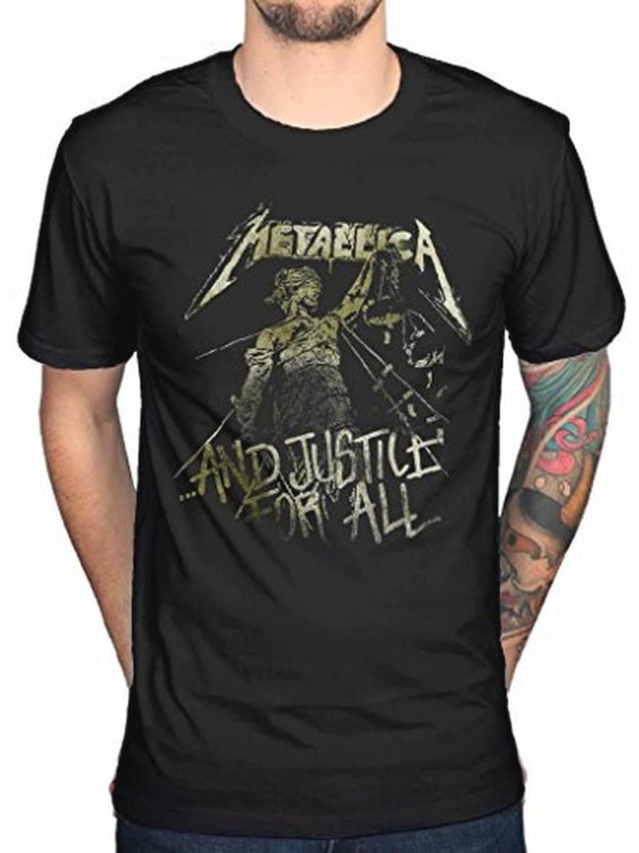 Vintage Heavy Metal T-Shirt with Justice Design — afbeelding 1