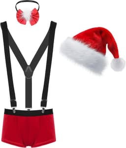 Heren Sexy Kerst Lingerie Set String Boxershort Kerstman Kostuum — thumbnail 3