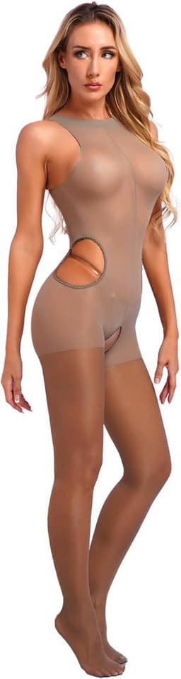 Transparante Mouwloze Bodysuit Dames - Wetlook Jumpsuit voor Feest & Clubwear — thumbnail 5