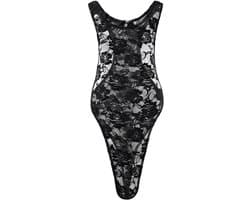 Sexy Heren Bodysuit met Kant - Strakke Jumpsuit voor Feest of Als Cadeau