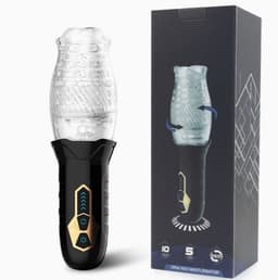 Elektrische Masturbator voor Mannen – Pocket Pussy – Vibratie & Zuigfunctie – USB-C Oplaadbaar – Zwart — thumbnail 1