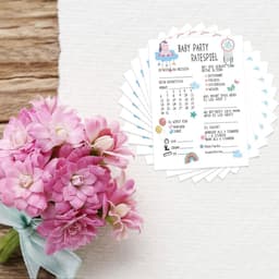 10 raadspeelkaarten voor babyfeestje – leuk partygame voor babyshower en genderreveal, geschikt voor meisjes en jongens — thumbnail 3