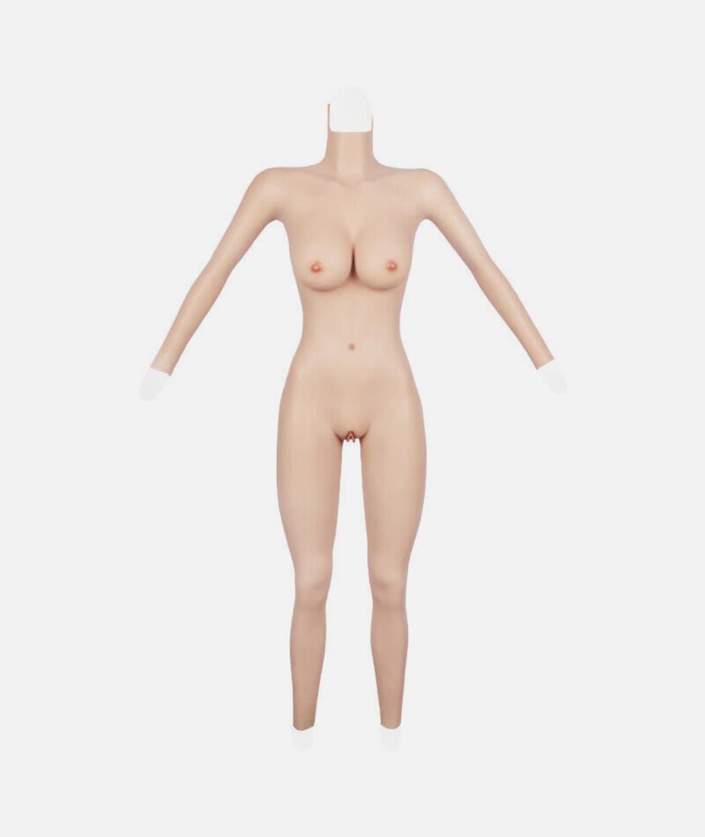 Siliconen Bodysuit – Cup E- Realistisch Vrouwenlichaam – Siliconen Borsten- Nep Borsten- Voor Cosplay & Crossdress — afbeelding 1