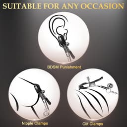 Oneay BDSM Tepelspeeltjes – Verstelbare Metalen Tepelklemmen voor Mannen en Vrouwen – Borststimulatie, Bondage en Erotisch Seksspeelgoed voor Volwassenen — thumbnail 2