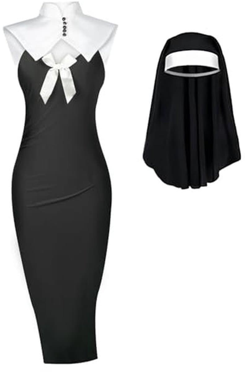 Sensueel Nonnenkostuum voor Vrouwen - Perfect voor Halloween en Cosplay — afbeelding 1