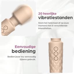 Sinsaa Vibrators voor Vrouwen - Clitoris Stimulator - Clitoris Vibrator - Sex Toys voor Vrouwen - Sexspeeltjes voor Koppels - Magic Wand Vibrator - Fluisterstil - Waterdicht - Incl. Cleaning Spray - Giftset - Beige — thumbnail 6