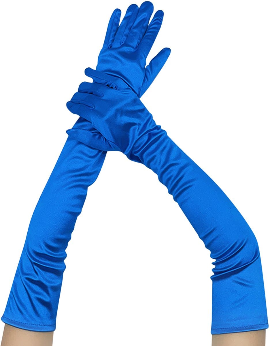 Lange dames handschoenen - extra lange satijnen stretch satijnen handschoenen - vintage feest dameshandschoenen - bruidshandschoenen - geschikt voor bruiden bruiloft opera theekransje — afbeelding 1