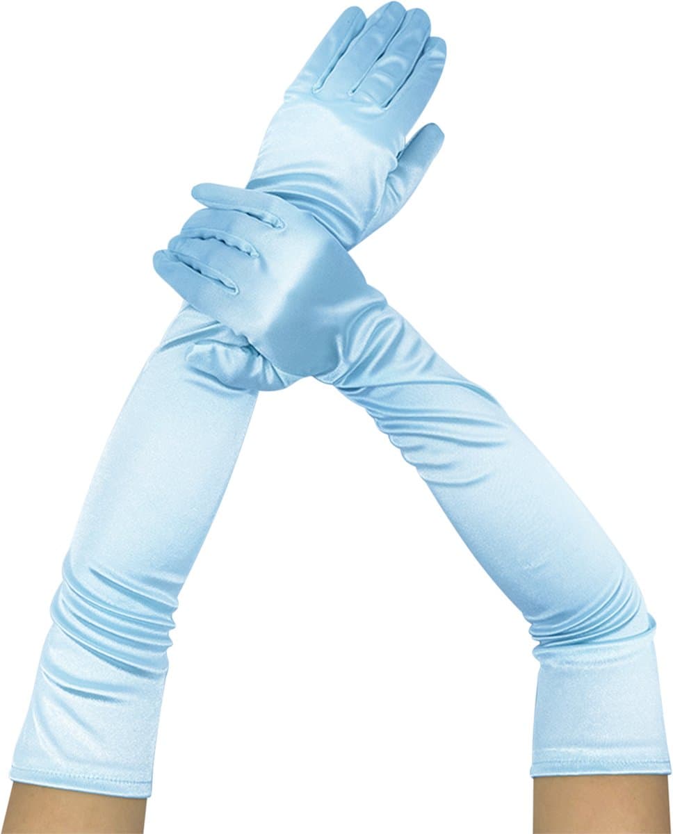 Lange dames handschoenen - extra lange satijnen stretch satijnen handschoenen - vintage feest dameshandschoenen - bruidshandschoenen - geschikt voor bruiden bruiloft opera theekransje — afbeelding 1