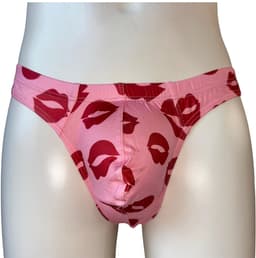 LekkerStout Heren String - Kusjes-Print - Roze/Rood - Sexy Herenondergoed | M | ( LS246 ) — thumbnail 1