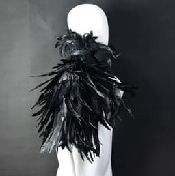 Zwarte Veren Stola Dames – Fetish Feather Cape – Lingerie Styling – Luxe Kinky Look – Statement Lingerie Accessoire – Erotisch Clubwear Styling – Boudoir, Kinky & Burlesque Events – Wasteland, B.I.T.C.H. – One Size – Dare to Undress — thumbnail 12