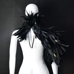 Zwarte Veren Stola Dames – Fetish Feather Cape – Lingerie Styling – Luxe Kinky Look – Statement Lingerie Accessoire – Erotisch Clubwear Styling – Boudoir, Kinky & Burlesque Events – Wasteland, B.I.T.C.H. – One Size – Dare to Undress — thumbnail 4