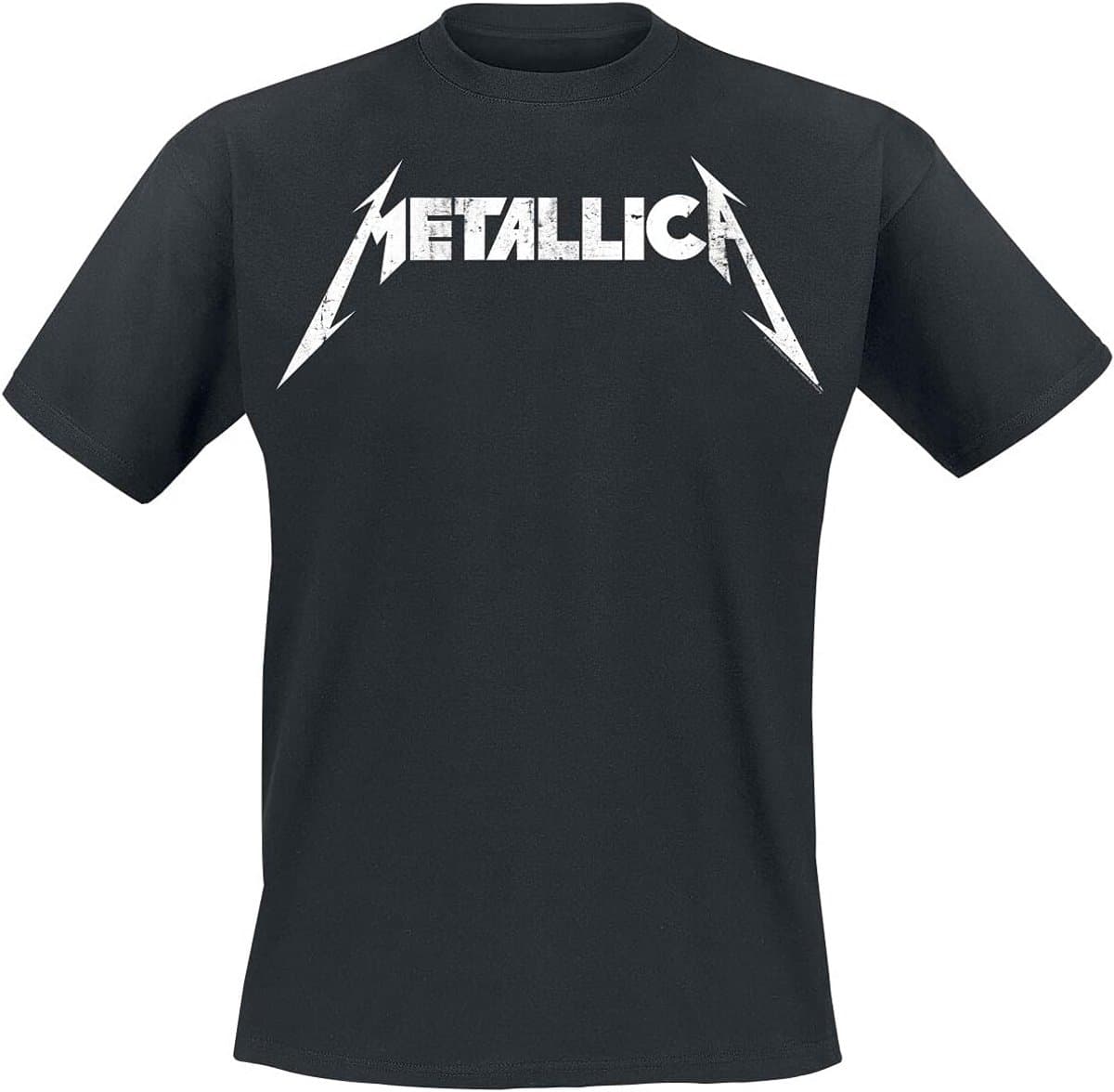 Metallica Textured Logo T-shirt - Zwart - 100% Katoen - Officieel Merchandise — afbeelding 1