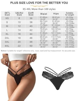 Damesstring Sexy Chique Tanga Ondergoed Katoen en Kant Grote Maat — thumbnail 3
