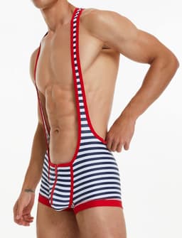Mannen Worstelen Singlet Jockstrap Leotard Atletiek Sportpak Mouwloos — thumbnail 5