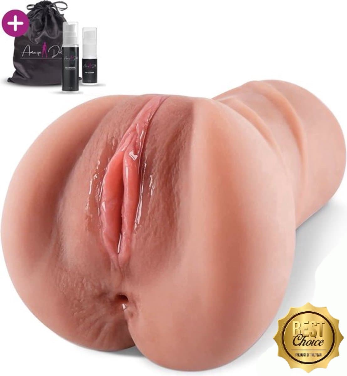 ME'ADAM - Amaze Dolls Julia Pocket Pussy voor Man - 3 in 1 – Sex Toys Voor Mannen en Koppels – Blowjob Masturbator met Mond Kont en Vagina — afbeelding 1