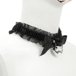 Banoch - Lace collar bell - halsband kant met zilveren bel - choker — thumbnail 9