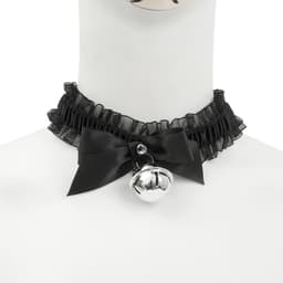 Banoch - Lace collar bell - halsband kant met zilveren bel - choker — thumbnail 8