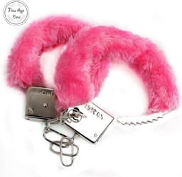 Metalen handboeien - Pluche - Roze - Handboeien - Erotiek - imitatiebont - Incl. 2 sleuteltjes — thumbnail 4