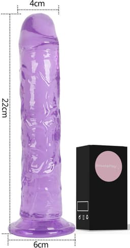 PrivatePlay Dildo met Zuignap - 22 cm - Paarse Transparante Dildo - Dildo's - Sex Toys voor Vrouwen - Sex Toys voor Mannen - Dildo Mannen Anaal - Sextoys — thumbnail 3