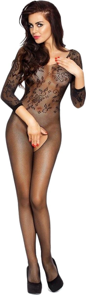 PASSION Jaimy Bond zwarte catsuit met open kruis — afbeelding 1
