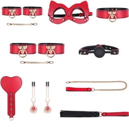 Fifty Shades of Grey – Luxe 8-delige BDSM Set met Opbergkoffer – Bondage Accessoires voor Koppels – Handboeien, Halsband & Zweep - BDSM Extreem - BDSM Set echt Leer - BDSM Masker - BDSM Handboeien - BDSM Zweep - BDSM Mondbal – Kinky – Dare to Undress — thumbnail 4