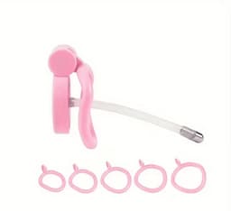 Mini peniskooi - Mini chastity - Zwart - kuisheidskooi - sub - kinky - kathether - 5 maat ringen - sleutels - bdsm — thumbnail 5