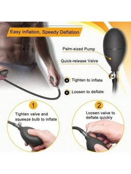 Oneay Opblaasbare siliconen anaalplug met rek- en expansiefunctie, stimulatiepomp en ventiel. Veilige siliconen anaalpomp voor mannen, vrouwen en beginners — thumbnail 5