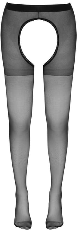 Cottelli Collection – Erotische Kousen met Open Kruis Ontwerp voor een Toegankelijk Seksuele Benadering – Maat S/M - Zwart — thumbnail 2