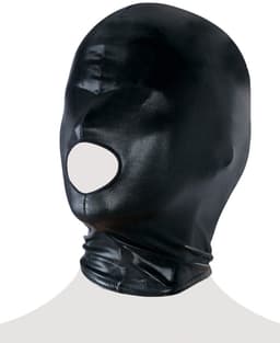 Bad Kitty – Bondage Masker met Mond Opening en Hoogglanzend Wet Look – Zwart — thumbnail 2
