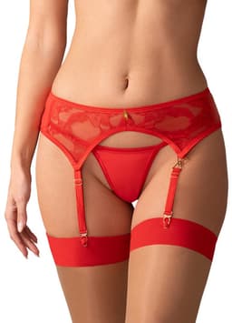 Obsessive - Aliosa Jarretellegordel - 2XL/3XL - Rood — thumbnail 1