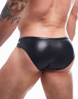 Cut4Men - Sexy Wetlook Herenslip met Drukknoopjes - Snap - Zwart M — thumbnail 5