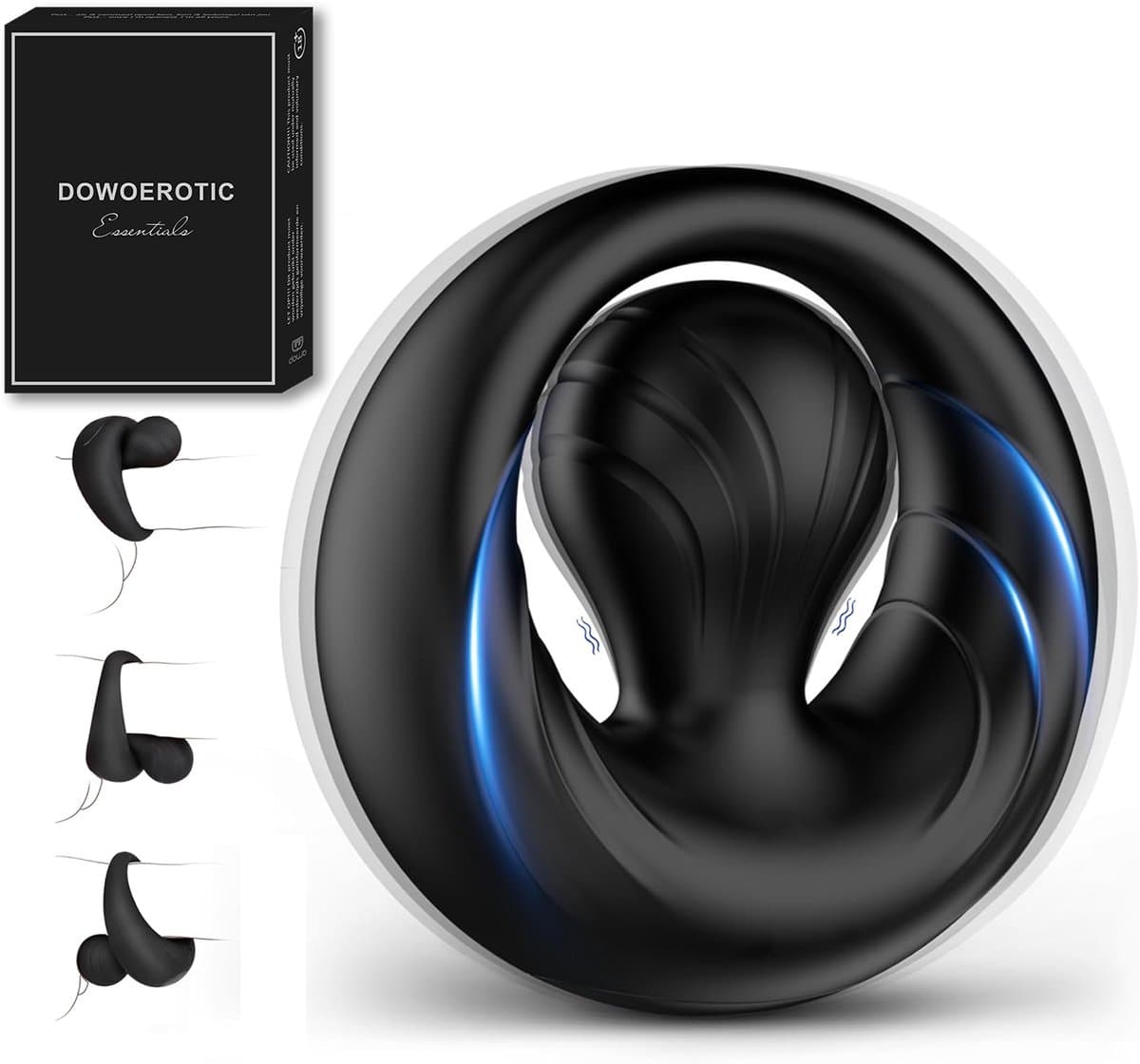 DOWO® - Vibrerende Cockring - met Flexibele Clitorisstimulator - Testikelstimulatie - Penisring - Cockring - 10 Vibratiestanden - Cock Ring Siliconen - Sex toys - Seksspeeltje voor Mannen & Vrouwen — afbeelding 1