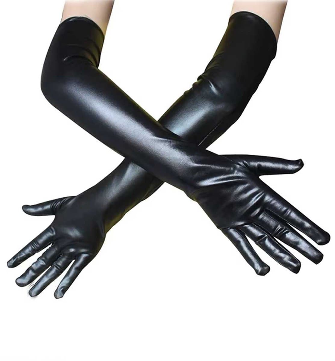 Latex Wetlook Handschoenen - Lange Uitvoering - BDSM - 54CM - One Size — afbeelding 1