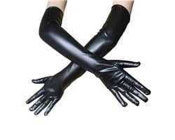 Latex Wetlook Handschoenen - Lange Uitvoering - BDSM - 54CM - One Size