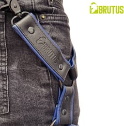 BRUTUS Leather Leg Harness Black-Blue — thumbnail 11