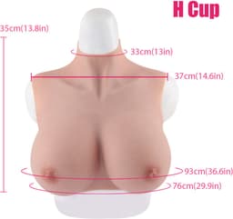 Siliconen borsten- H cup- Nep Borsten- 100% siliconen- 4500gram -Crosdresser- Travestiet- Cosplay-Breastplate-Travestie- Natuurlijke look- — thumbnail 1