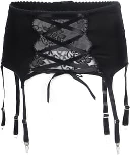 Zeloria Heren Jarretel Boxer Kant – Erotische Lingerie met Bandjes – Zwart – L – Exclusief Kousen — thumbnail 9