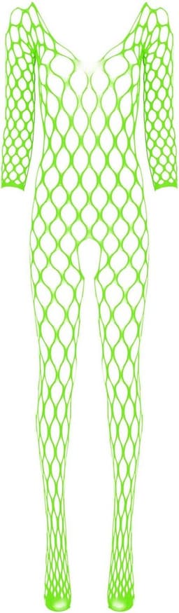 Visnet Bodysuit Dames Doorzichtig Volledig Lichaam Jumpsuit Open Panty — thumbnail 5