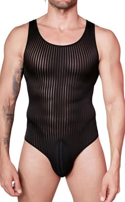 Mannen Body String Transparant Streep Mouwloos Kleding Stretch Onderhemd — thumbnail 7