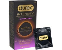 Durex Intensity Extra Glijmiddel Condooms - 10 stuks - Nieuwste generatie ultradunne, latexvrije condooms – Gedeelde lichaamswarmte