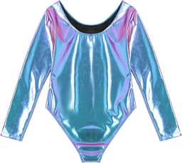 Glanzend Metallic Bodysuit Heren Lange Mouwen Dans- en Clubkleding — thumbnail 3