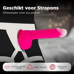 Rosebay Vibrerende Dildo met Afstandbediening 20 cm - Stotende Dildo - Dildo Vibrator - Dildo met Zuignap - Dildo Vibrator voor Vrouwen - Roze — thumbnail 7
