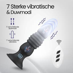 Blackdoor Collection - Stotende Dildo - Stotende Vibrator met zuignap - 7 Vibratie en 7 Stotende standen - Met afstandsbediening - Zwart — thumbnail 2