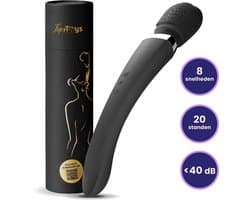 TipsToys® Magic Wand Vibrator - Vibrators voor Vrouwen - Bodywand Intieme Massage - 20 Standen & 8 Snelheden - Sex Toys Koppels - Clitoris Stimulator - Waterproof & USB Oplaadbaar - Stille Sexspeeltjes - Zwart