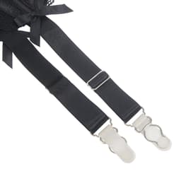 Zeloria Erotische Lingerie Jarretelgordel met Slip P5265 – Luxe Kant met Strikjes & Clips – Zwart – XS/S — thumbnail 5